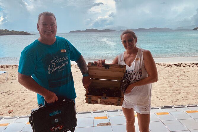 Augmented Reality Secret Agent Treasure Hunt in St Thomas - Beach finale and the treasure chest choice
