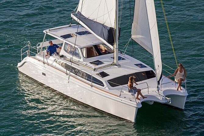 Private Full Day, Fun Day Aboard SY Mazu - Luxury Gemini Legacy Catamaran - 9:00 am start and how pickup options change your timing