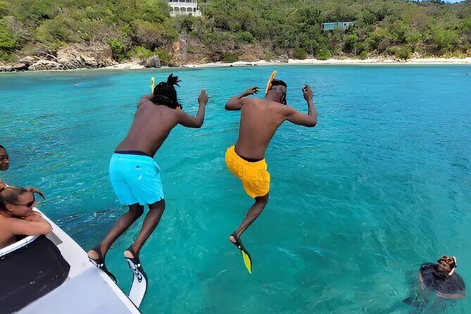 SeaFari FastCat - Sun, Fun, Swimming, Snorkeling & Boat Party - Entering the swim zone at Honeymoon Beach