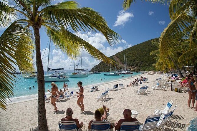 St. Thomas Jost Van Dyke & Soggy Dollar Snorkel Sail w/ Breakfast - Ritz-Carlton - From the Ritz-Carlton pier to a 55’ catamaran day