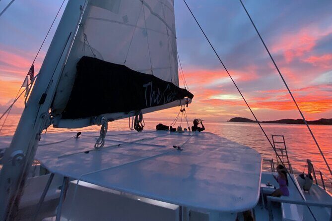 Sunset Sail with Cocktails and Appetizers - What the cruise feels like on The VI Cat